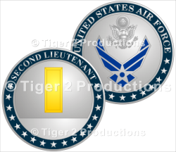 2nd LIEUTENANT PROMOTION COIN SHINY NICKEL 1.5 INCH