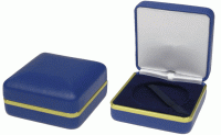 COIN PRESENTATION BOX BLUE - SILVER EDGE