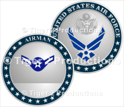 AIRMAN PROMOTION COIN SHINY NICKEL 1.5 INCH