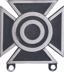 WEAPONS QUALIFICATION BADGE, SHARPSHOOTER SILVER OXIDE