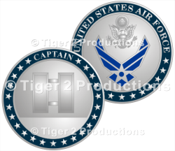 CAPTAIN PROMOTION COIN SHINY NICKEL 1.5 INCH