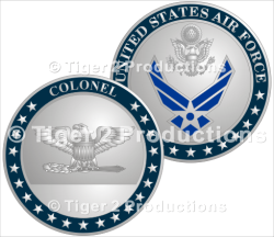COLONEL PROMOTION COIN SHINY NICKEL 1.5 INCH