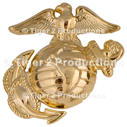 ENLISTED DRESS INSIGNIA USMC CAP SHINY GOLD