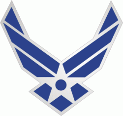 AIR FORCE SYMBOL TIE TACK 1/2 INCH NO CHAIN