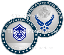 MASTER SERGEANT PROMOTION COIN SHINY NICKEL 1.5 INCH
