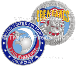 EAGLE KEEPER CREW DAWG COIN ANTIQUE SILVER WITH COLOR 1.5 INCH