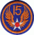 15th AIR FORCE PATCH ARMY AIR FORCE